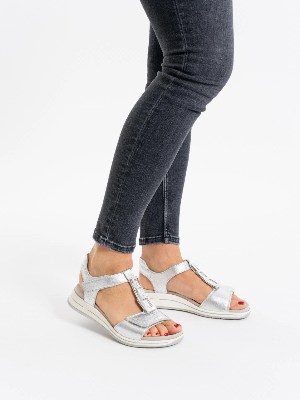 Ara Osaka Silver sandal 12-34804