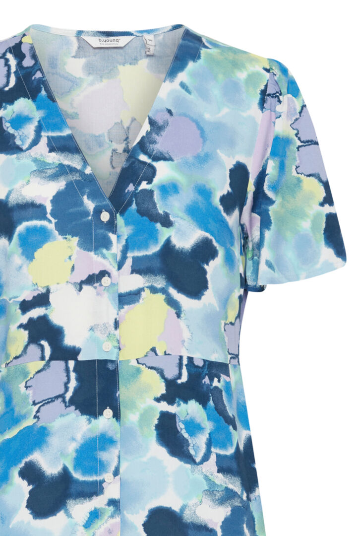 Bymmjoella Button Dress (angel blue watercolor mix)