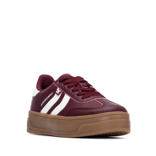 X.t.i burgundy trainer 144585