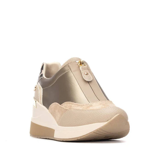X.t.i beige wedge trainer 144655