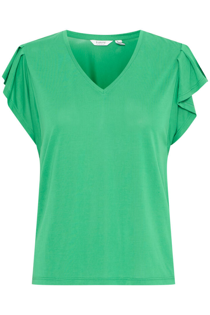 Byperl ruffle sleeve tee jelly bean