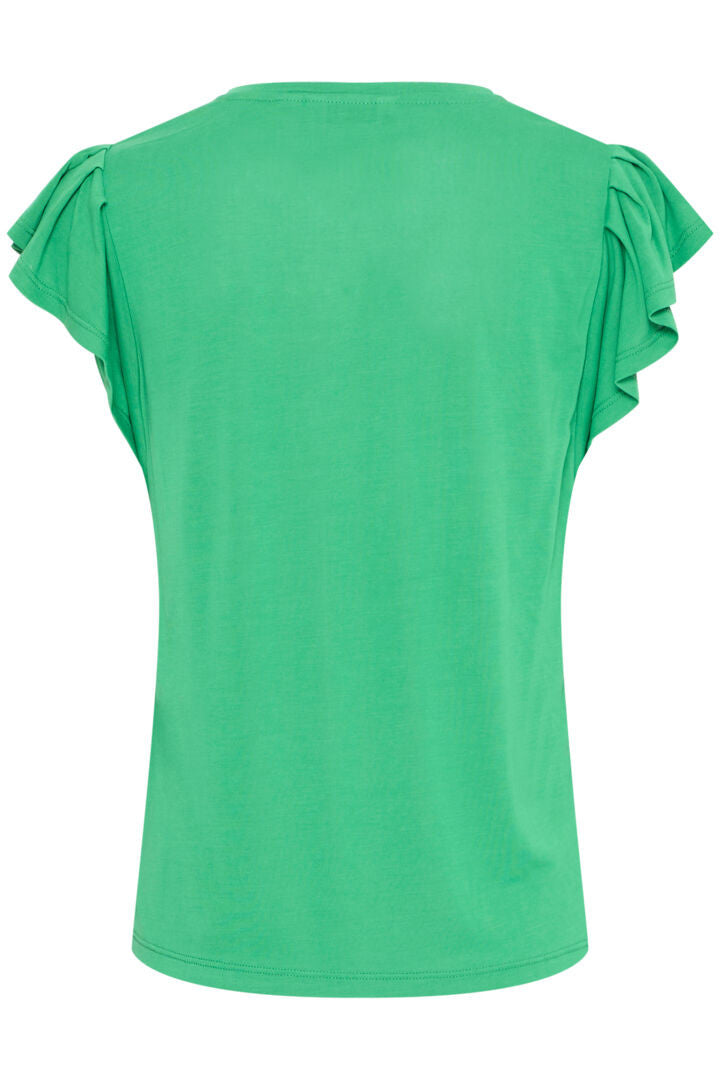 Byperl ruffle sleeve tee jelly bean