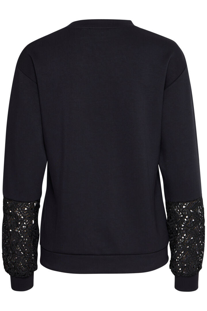 Bypusti lace sweatshirt (black)