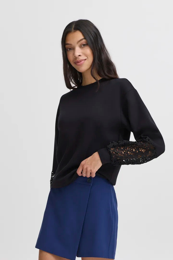 Bypusti lace sweatshirt (black)