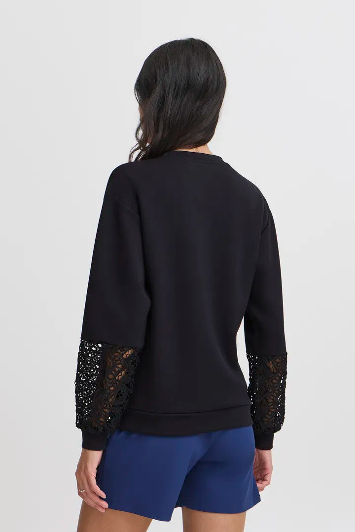 Bypusti lace sweatshirt (black)