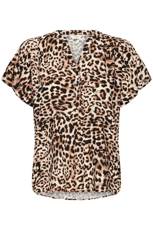 Bymmjoella v-neck top birch leopard