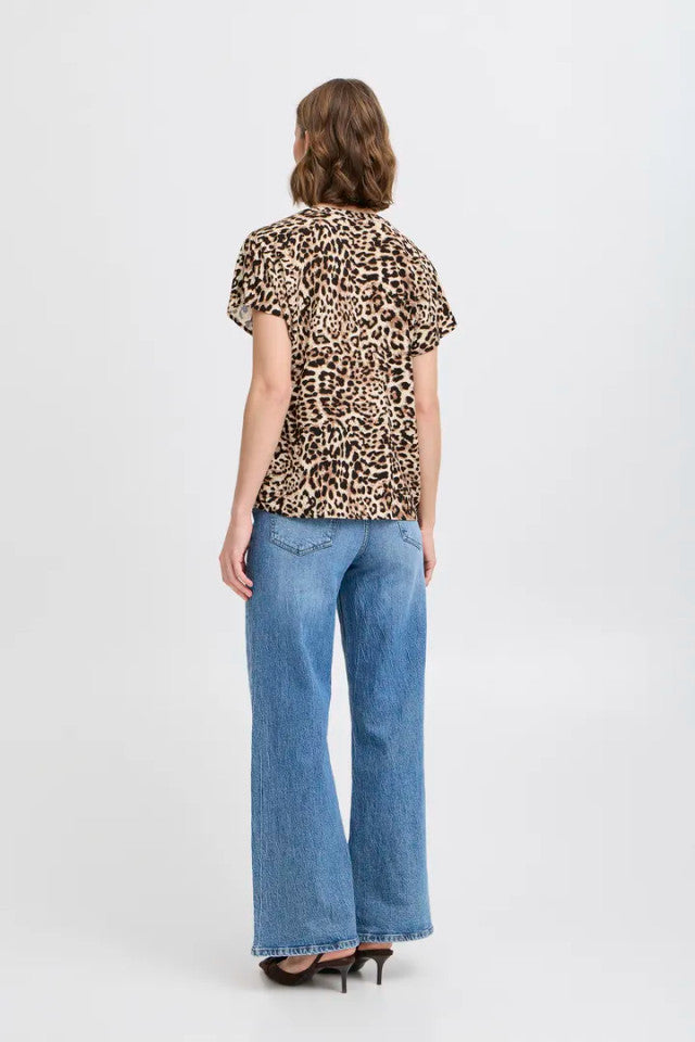 Bymmjoella v-neck top birch leopard