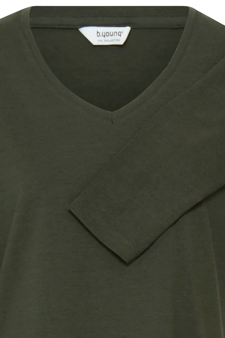 Bypamila Long Sleeve V Neck Top