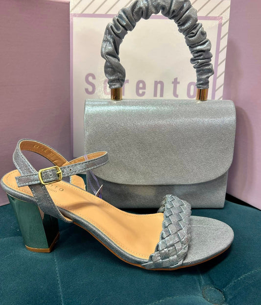 Heritage Heel- Sky Blue Sparkle