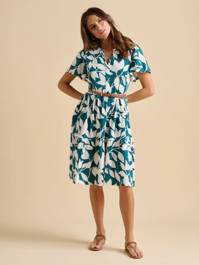 Woodland Leaves Knee Length Dress