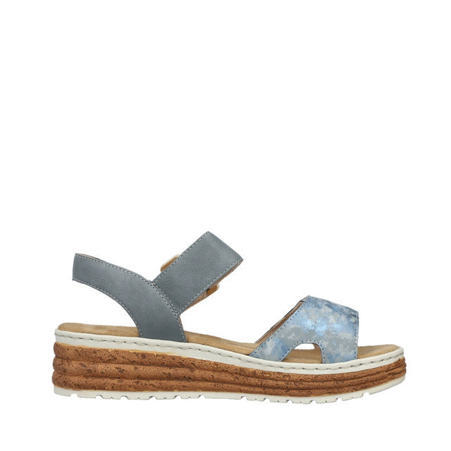 Rieker 62760-12 blue velcro sandal
