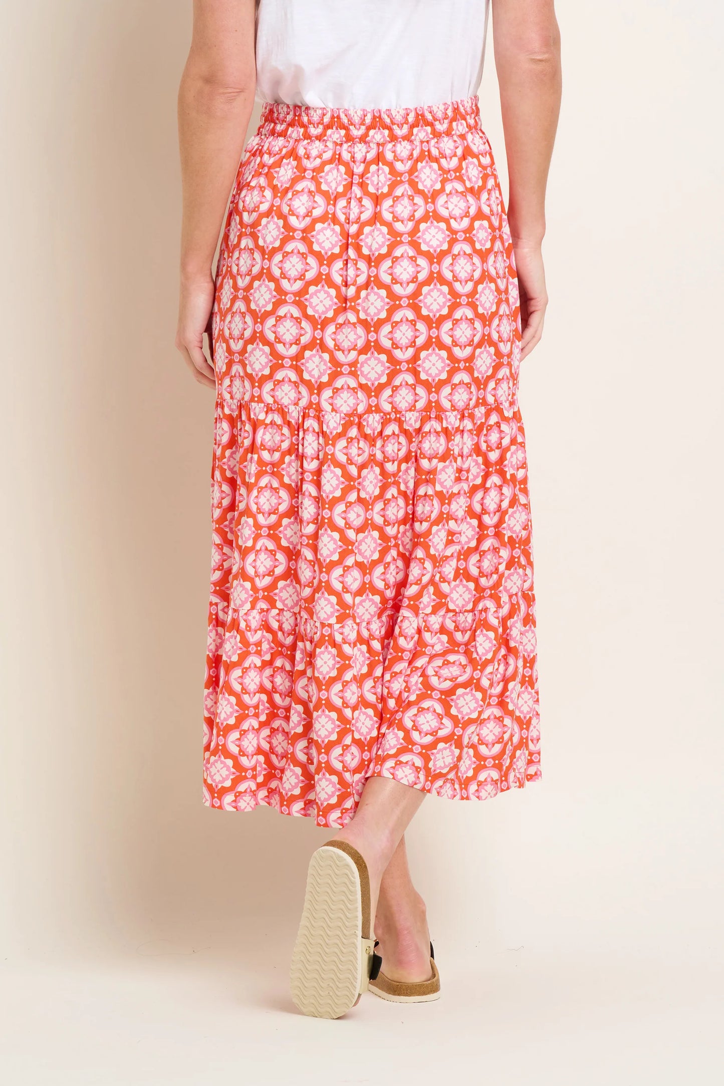 MOROCCAN TILE SKIRT (coral)