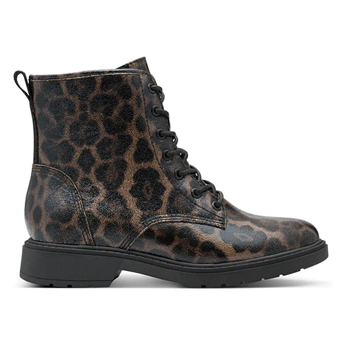 Jana 8-25282-45 leopard lace up boot