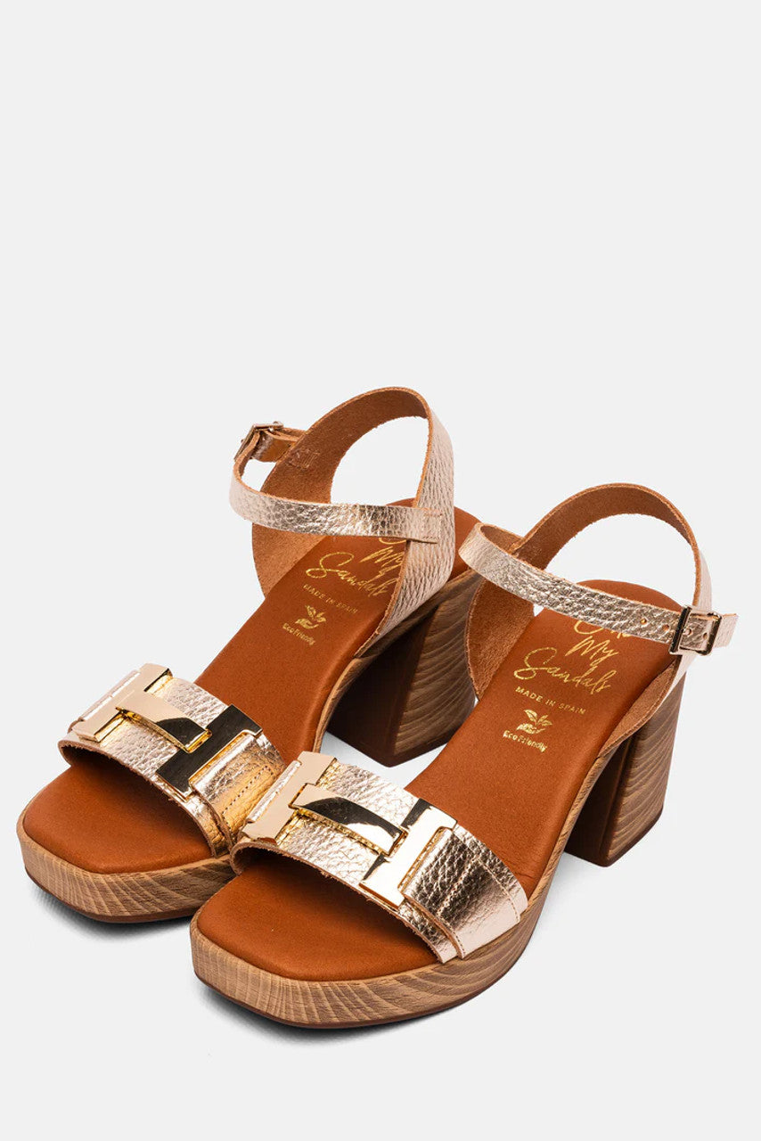 Oh My Sandals Champagne Wedge Heel - 5636