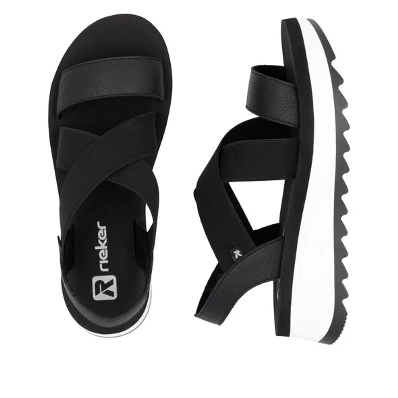 Rieker W3053-00 black sandal