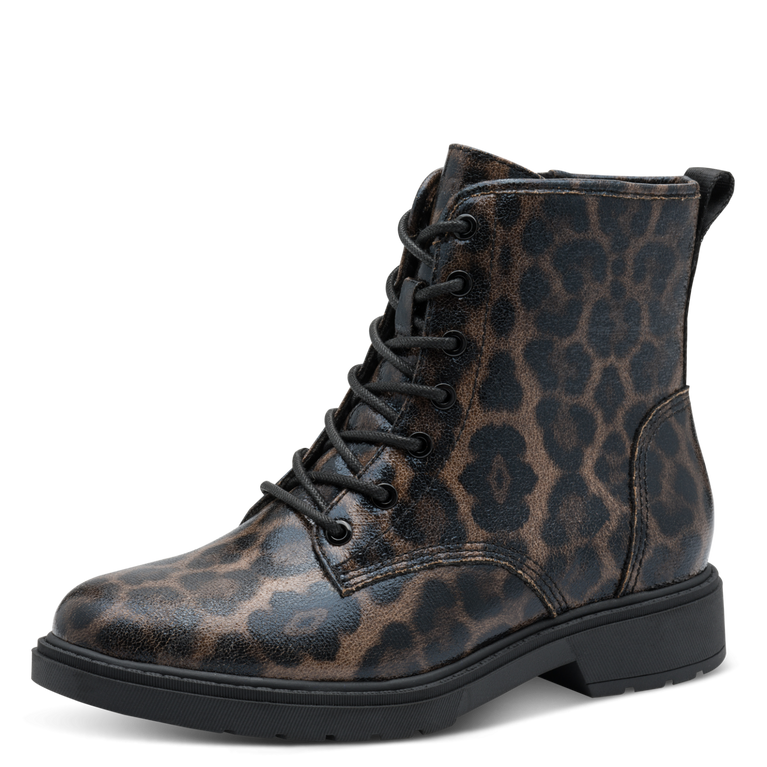 Jana 8-25282-45 leopard lace up boot
