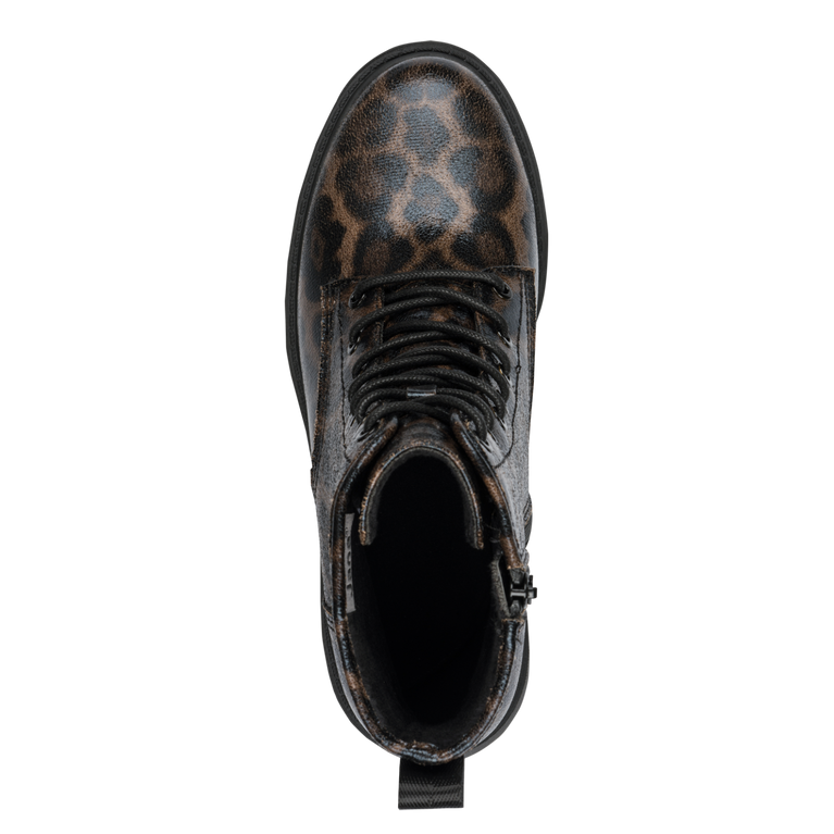 Jana 8-25282-45 leopard lace up boot