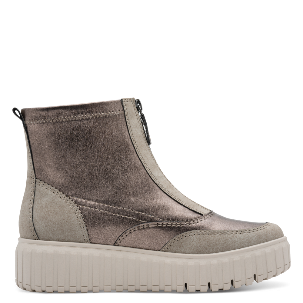 Jana grey combination zip boot 8-25468-45