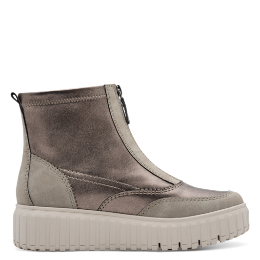 Jana grey combination zip boot 8-25468-45