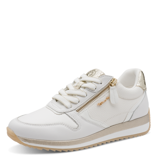 Tamaris Comfort White/Gold Trainer 8-83734-46