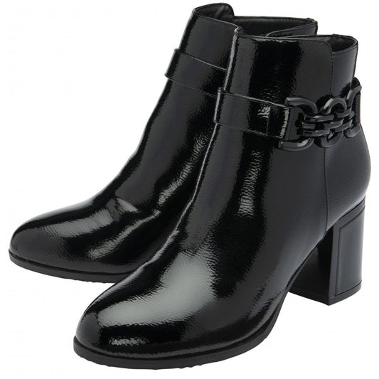 Lotus Amarin black ankle boot