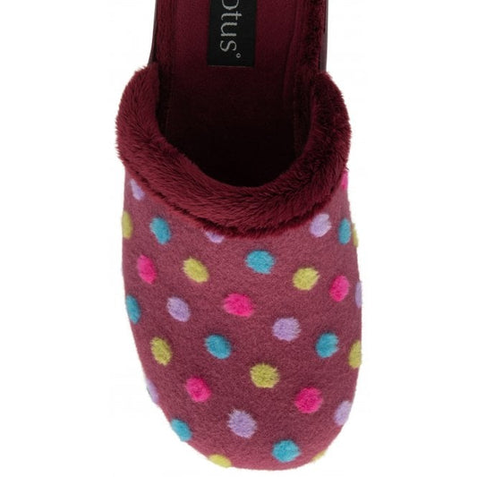 Lotus Berlie bordo spot slipper.