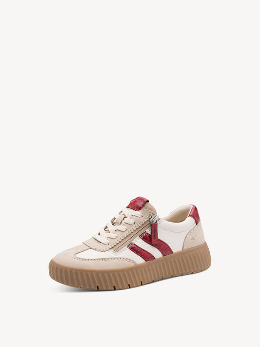 Tamaris beige /red trainer 8-83729-45