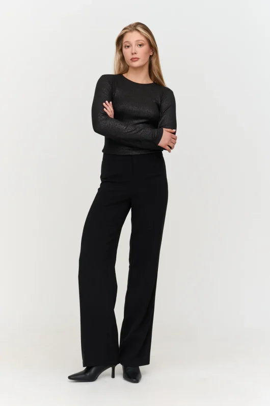 24Colours Black Glitter Top