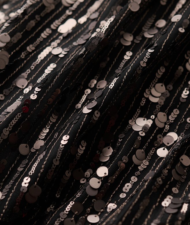 Superdry Volume Tiered Mesh Midi Dress