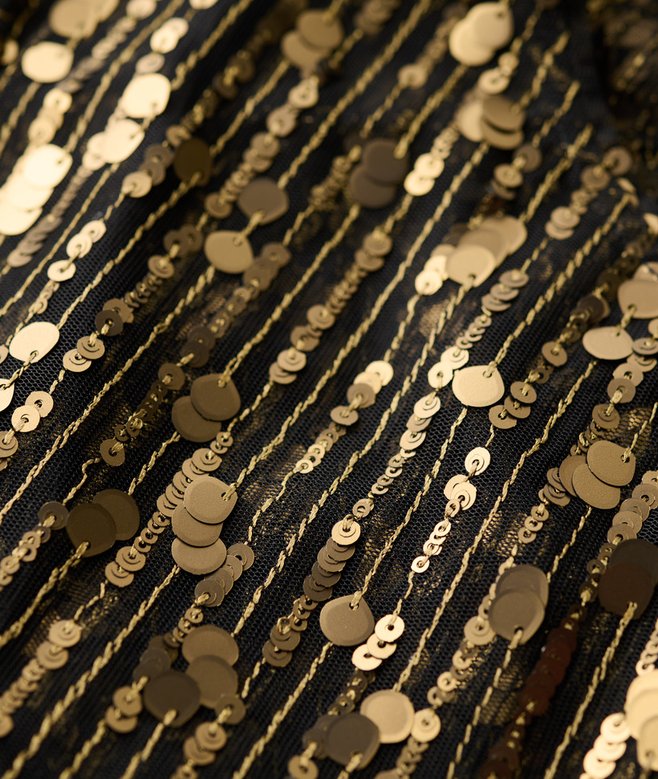 Superdry Sheer Short Sleeve Sequin Top