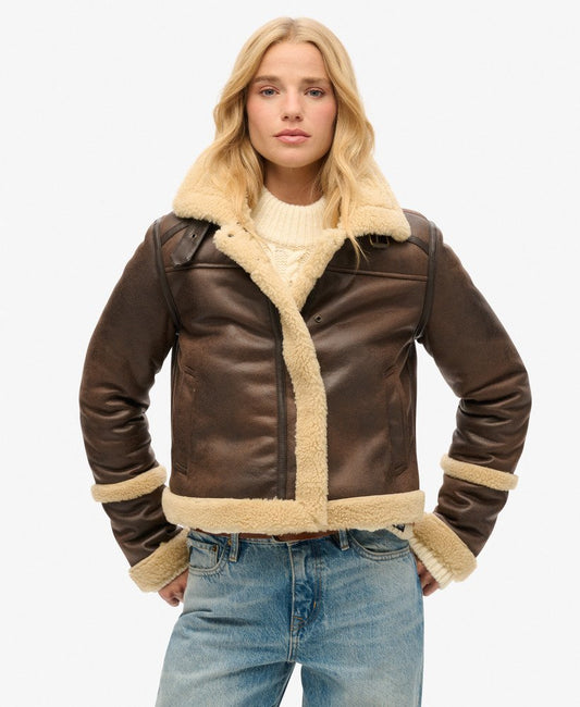 Faux Shearling Crop Jacket