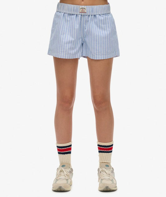 Organic Cotton Stripe Elastic Shorts Blue Stripe
