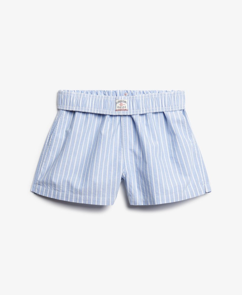Organic Cotton Stripe Elastic Shorts Blue Stripe