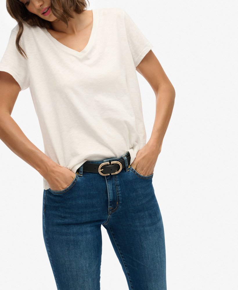 Organic Cotton Mid Rise Flare Jeans