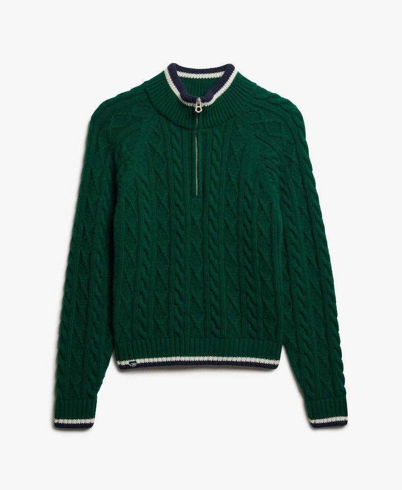 Slim Cable Half Zip Knit