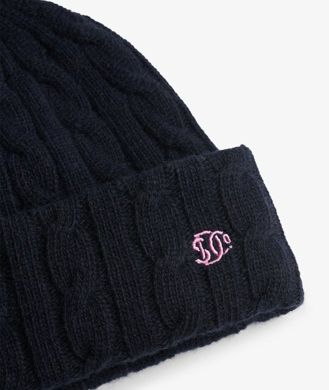 Premium Cable Knit Beanie Hat (Eclipse Navy)