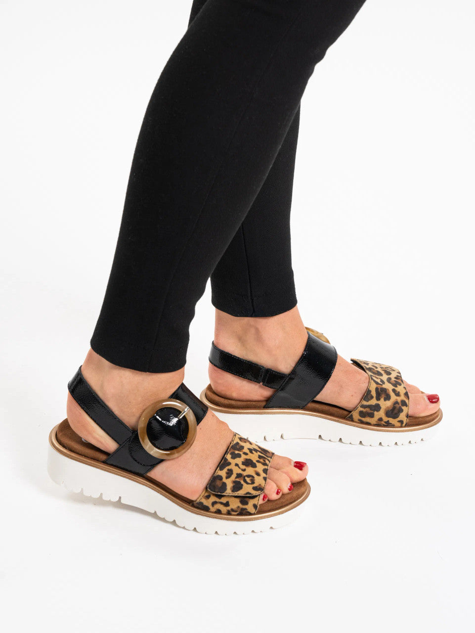 Ara 12-33505 bilbao black/leopard sandal