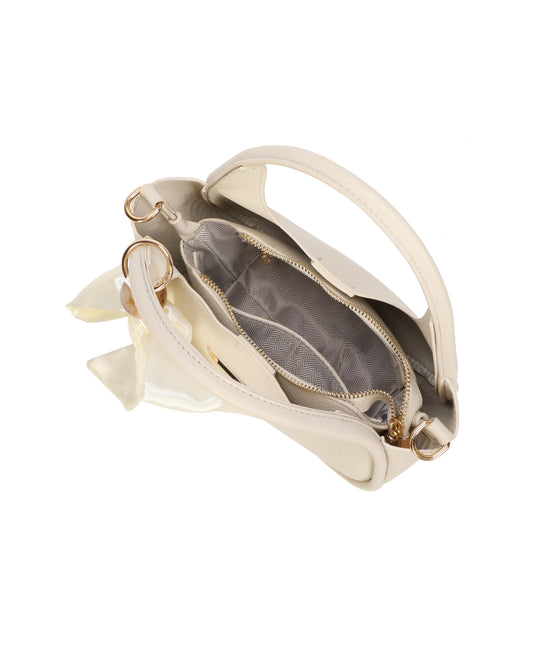 Amber Curved Crossbody Bag -Beige