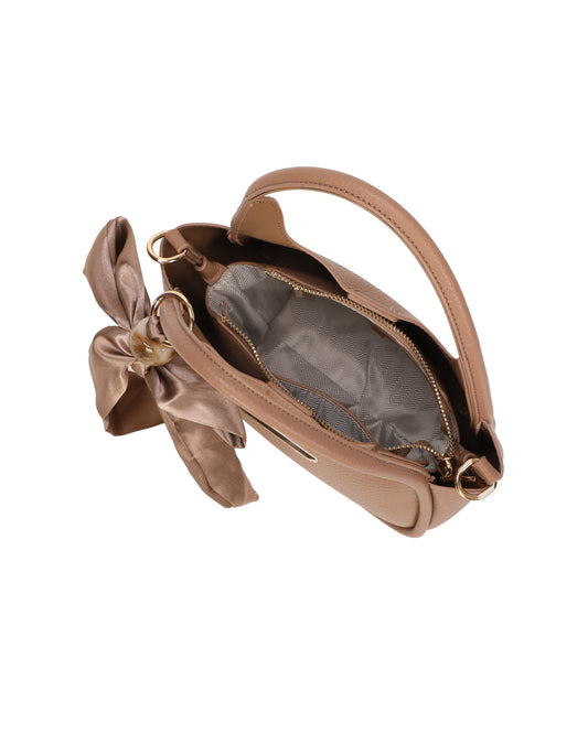 Amber Curved Crossbody Bag- Taupe