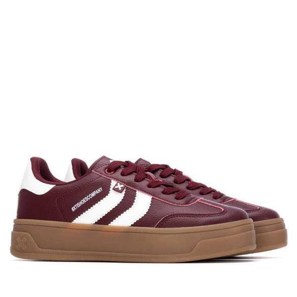 X.t.i burgundy trainer 144585