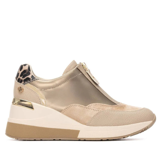 X.t.i beige wedge trainer 144655