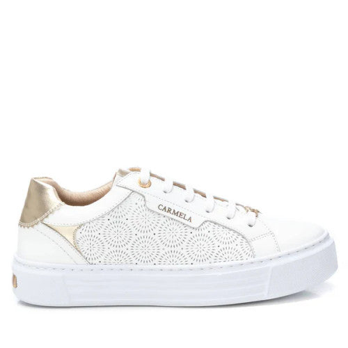 Carmela Leather White Trainer 162058