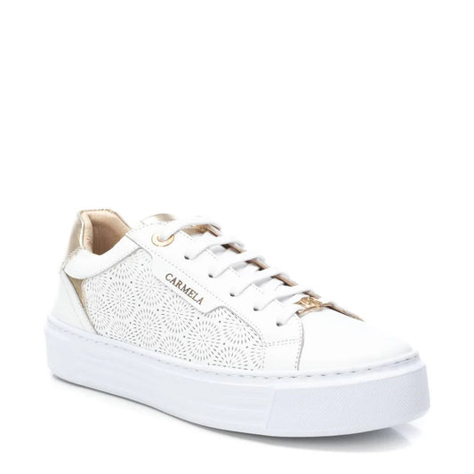 Carmela Leather White Trainer 162058