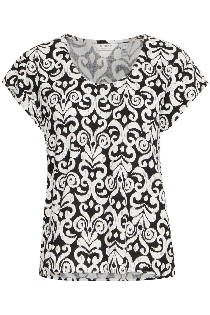 Byfalakka Oneck Blouse ethnic black mix
