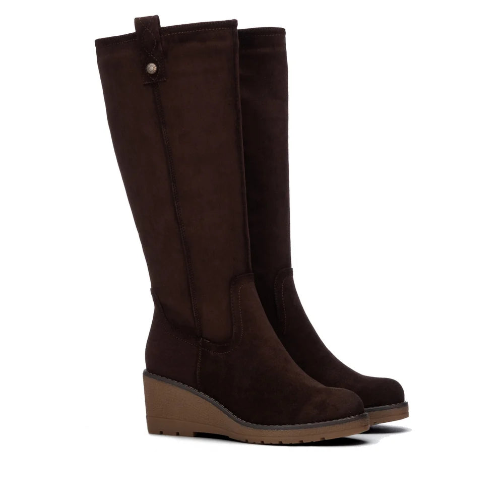 Refresh Brown Tall Wedge Boot 176035