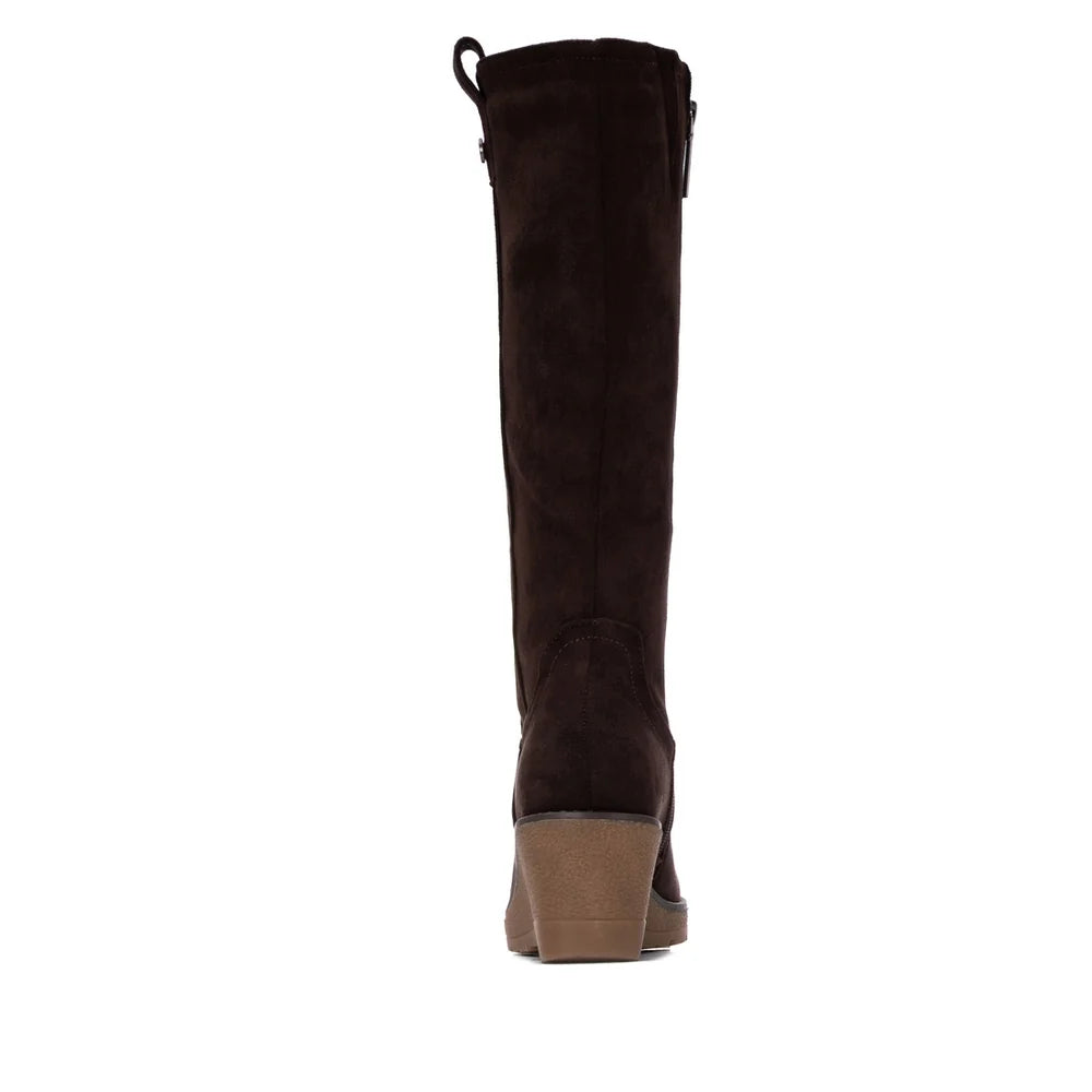 Refresh Brown Tall Wedge Boot 176035