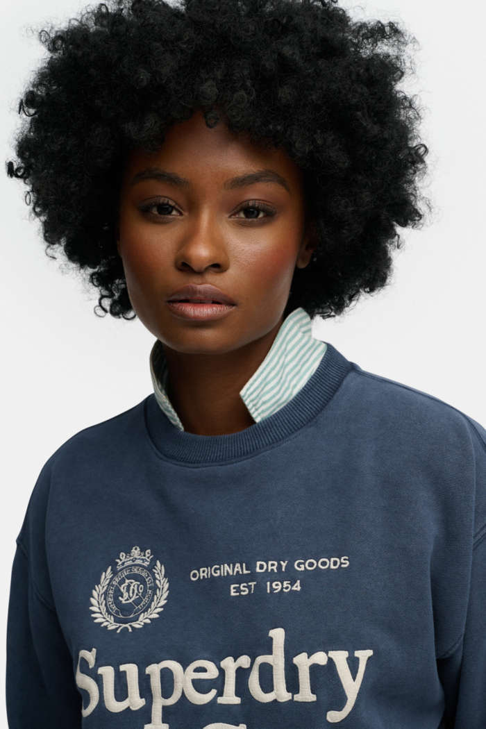 Luxe Casual Embroidery Loose Crew