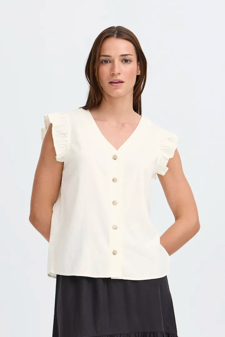 Byfalakka Ruffle Shirt (Marshmallow)