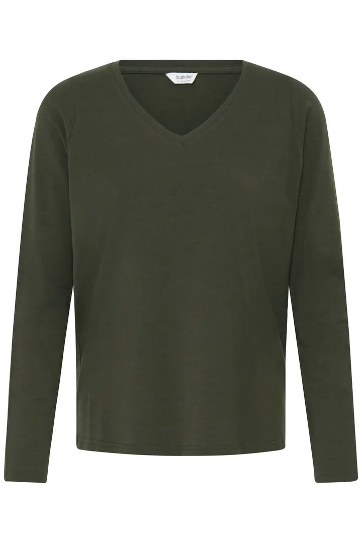 Bypamila Long Sleeve V Neck Top