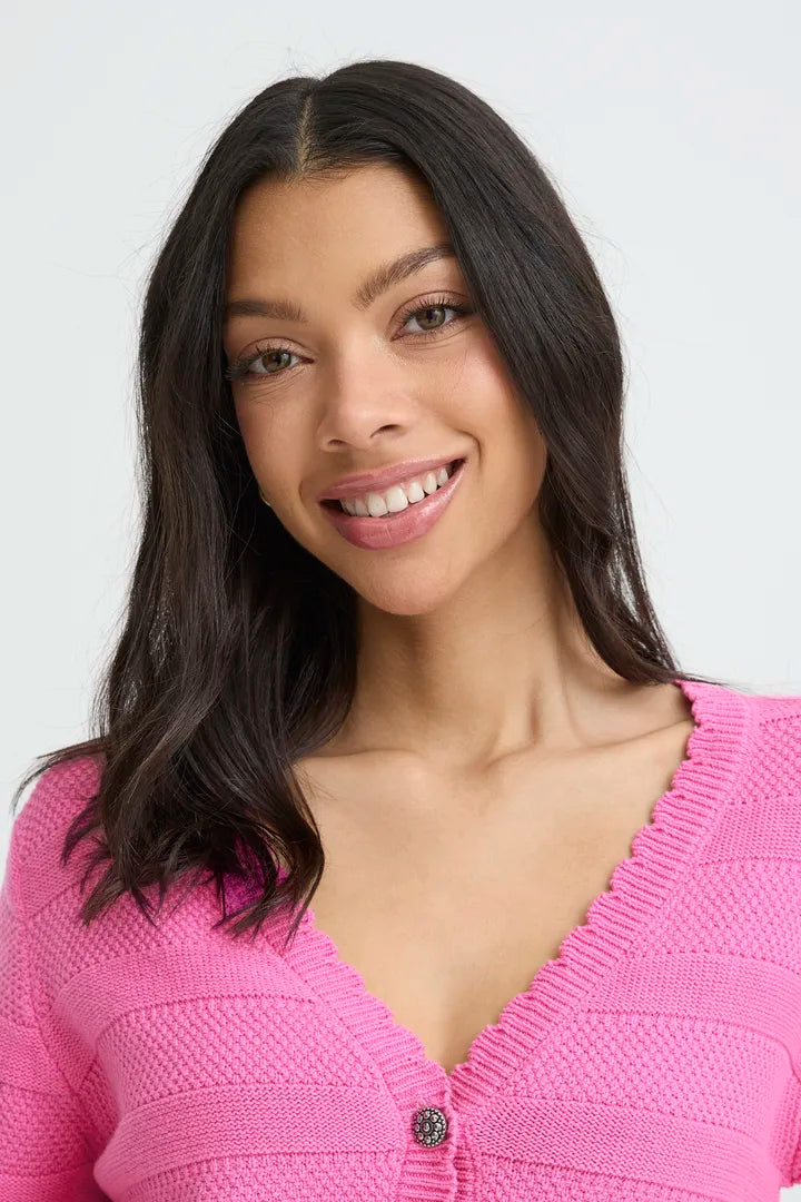 Bymikala Short Cardigan (Phiox Pink)